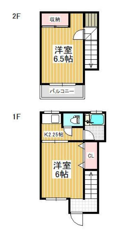 メゾンタナカ(2K/2階)の間取り写真