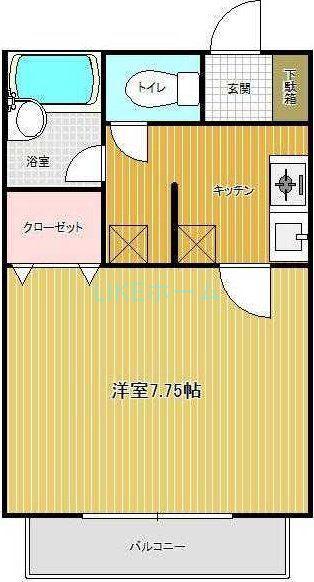 プレド・ラガール(1K/2階)の間取り写真
