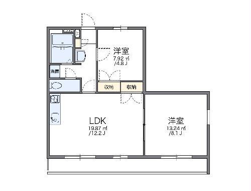 レオパレス城北A(2LDK/3階)の間取り写真