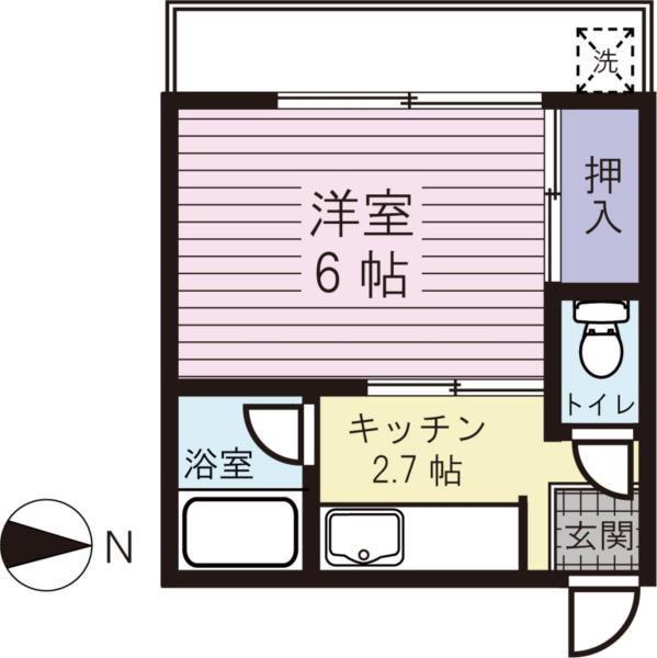クリーンハウス中村(1K/2階)の間取り写真