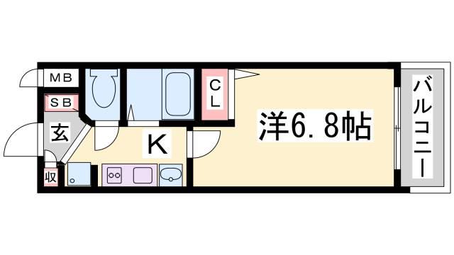 エステムコートハーバーランド前IVベイライト(1K/8階)の間取り写真