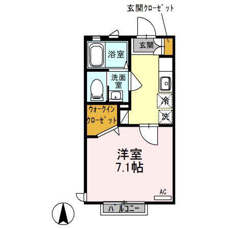 ハウスオブオレンジ(1K/1階)の間取り写真