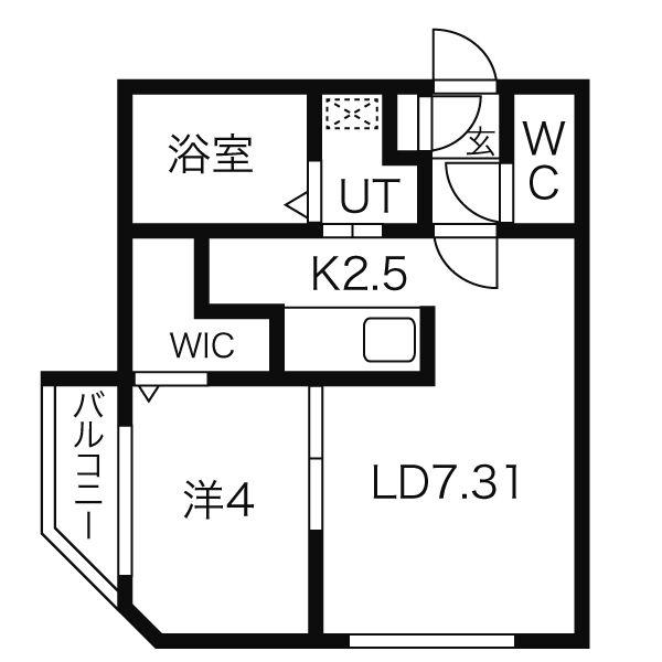 アジュール24(1LDK/5階)の間取り写真