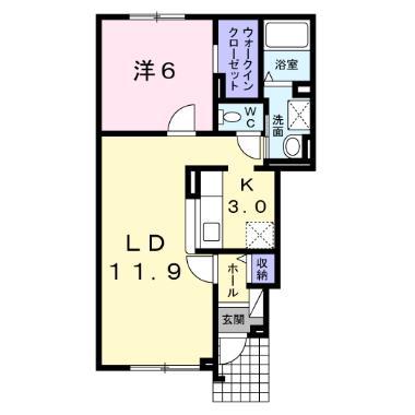 テラスハウスコスタ(1LDK/1階)の間取り写真