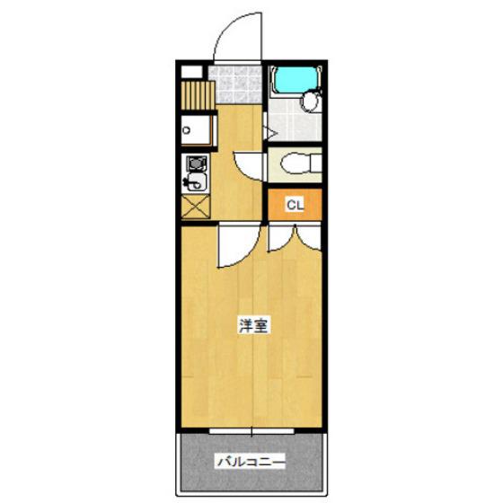 パレスJJ(1K/4階)の間取り写真