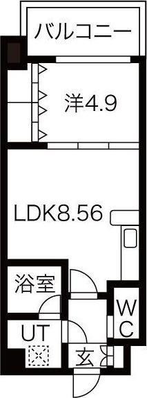 CHOEI65プレジオ中津(1LDK/7階)の間取り写真