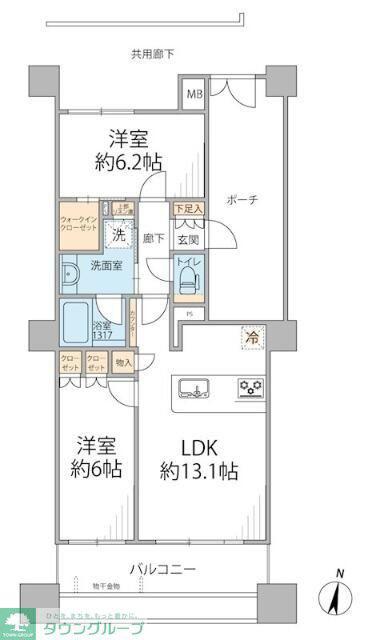 リストレジデンス辻堂タワー(2LDK/16階)の間取り写真