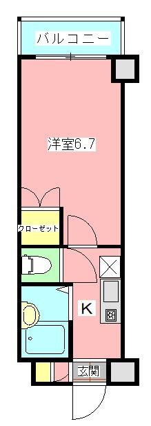イーストベイ・船橋本町(1K/8階)の間取り写真
