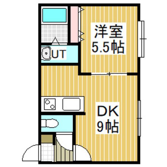ハイツK&U(1DK/1階)の間取り写真