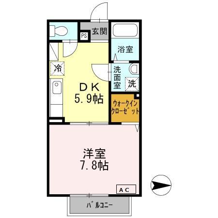 ユートピアもず(1DK/1階)の間取り写真