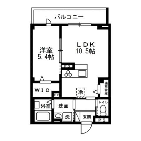 ディアコートあざみ野(1LDK/2階)の間取り写真