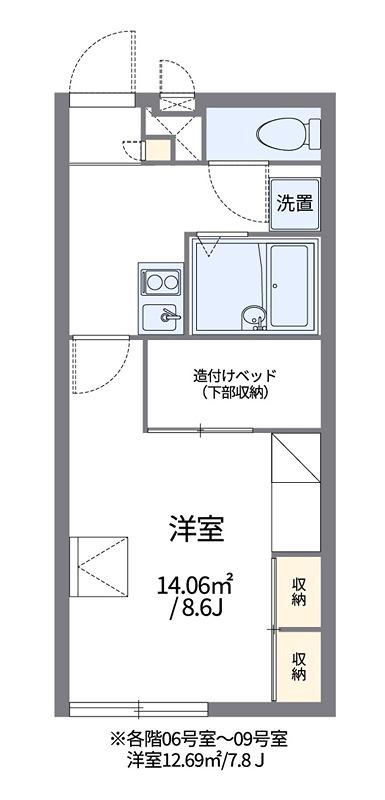 グリーンヒルズライフ(1K/1階)の間取り写真