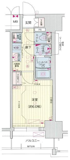 プレサンスNAGOYAシティオ(1K/2階)の間取り写真
