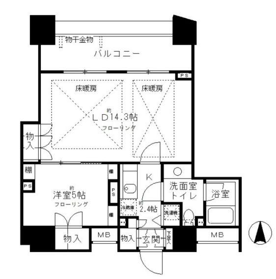 プライア渋谷(1LDK/8階)の間取り写真