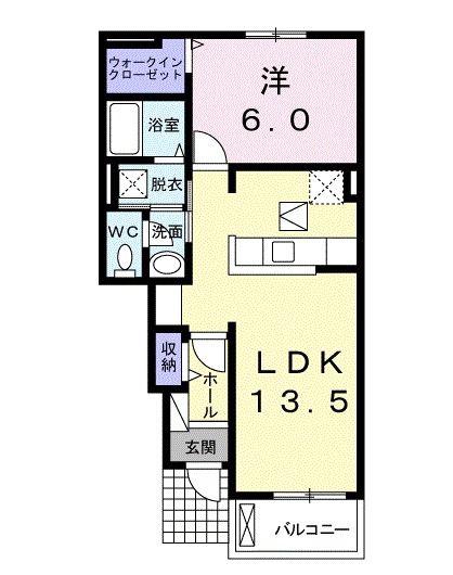 コッティ・I(1LDK/1階)の間取り写真
