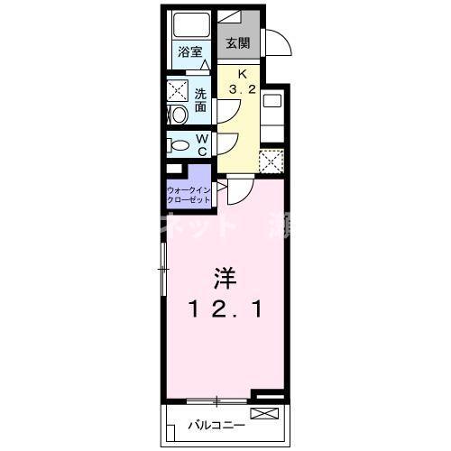 BLUEBIRD FUJI(1K/3階)の間取り写真