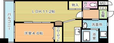 CYGNUS(1LDK/11階)の間取り写真