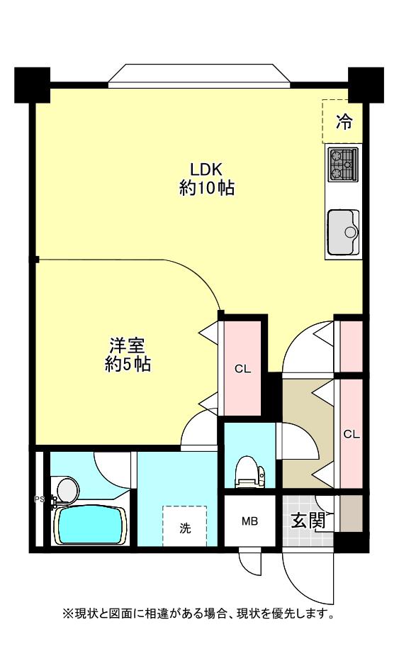 ダイアパレス北34条(1LDK/6階)の間取り写真