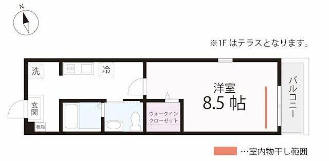 QUIET CRAB HOUSE 花月(1K/3階)の間取り写真