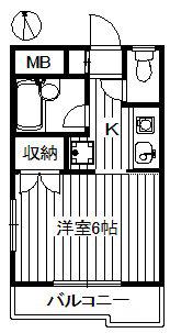 プレール東武練馬(1K/1階)の間取り写真