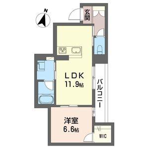 アルプ・フーベル(1LDK/1階)の間取り写真
