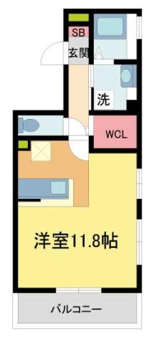 プレミール甲子園(ワンルーム/3階)の間取り写真