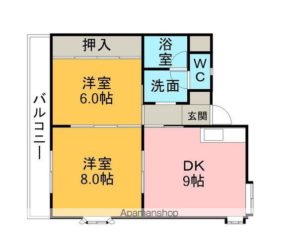 東山マンション(2DK/1階)の間取り写真