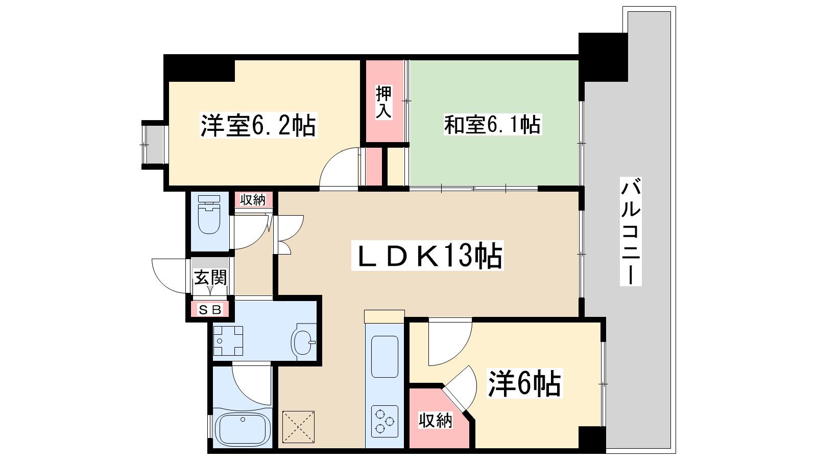 エステムコート新大阪Ⅳパークフロント(3LDK/4階)の間取り写真
