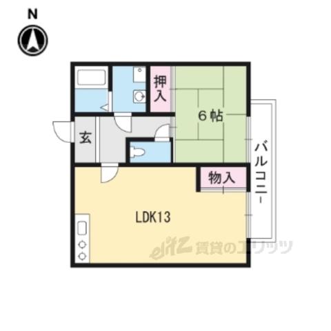 メゾンドタナカ(1LDK/3階)の間取り写真