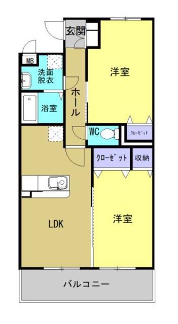 京成佐倉駅前マンション(2LDK/1階)の間取り写真