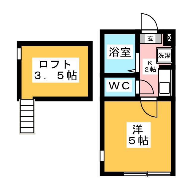 エルカーサ(1K/1階)の間取り写真