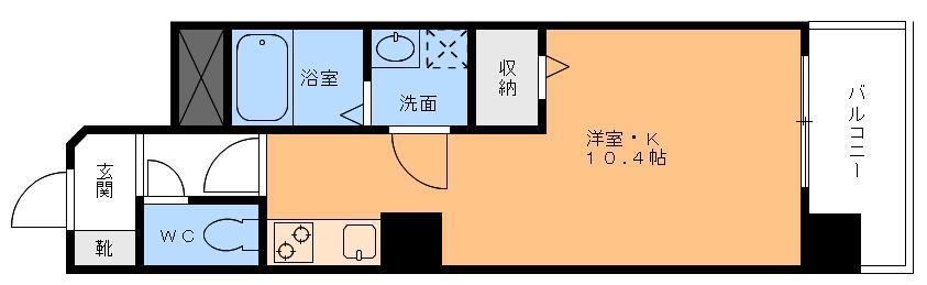 グレイスパル清水(ワンルーム/7階)の間取り写真