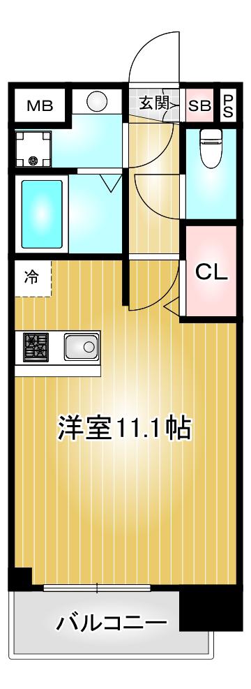 プレサンス栄フレイヤ(ワンルーム/3階)の間取り写真