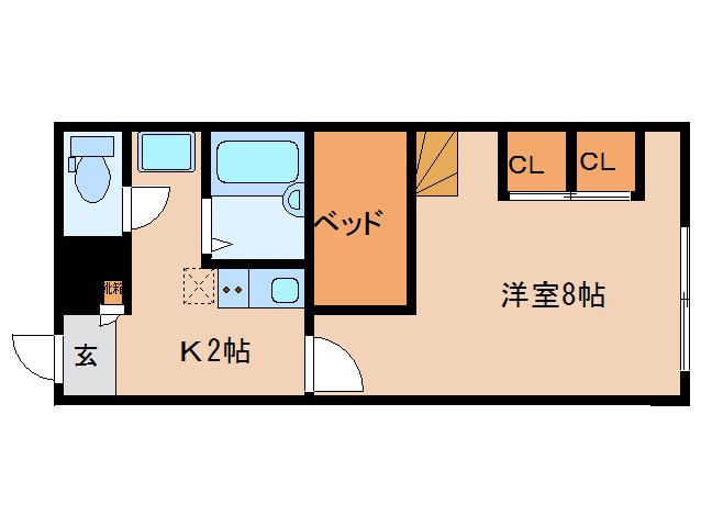 レオパレスフレンズ(1K/1階)の間取り写真