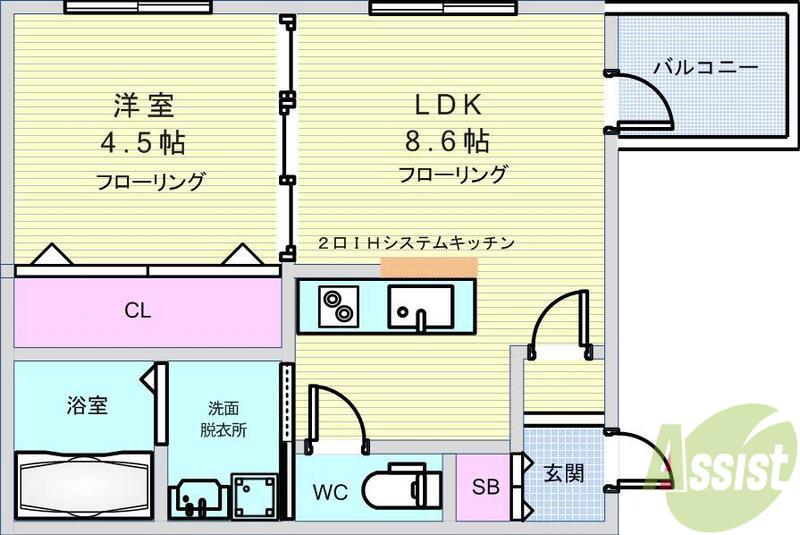 マノワール豊中玉井町(1LDK/3階)の間取り写真
