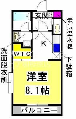 エスペランサ(1K/1階)の間取り写真