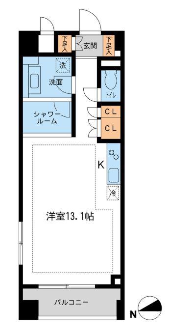 NTPRレジデンス鷹番(ワンルーム/2階)の間取り写真