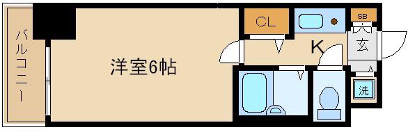 リーガル京都河原町II(ワンルーム/5階)の間取り写真