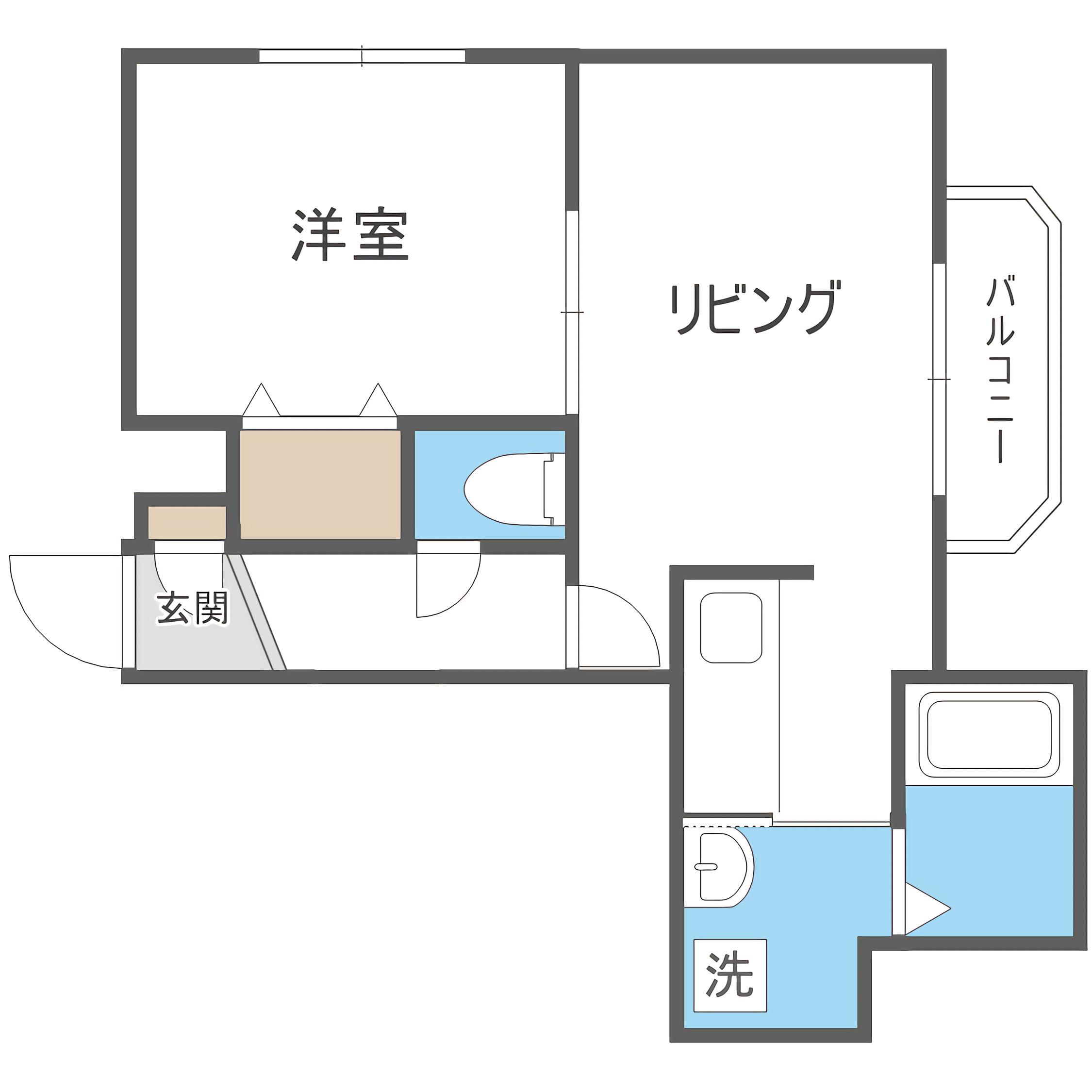 エスポワール(1LDK/2階)の間取り写真