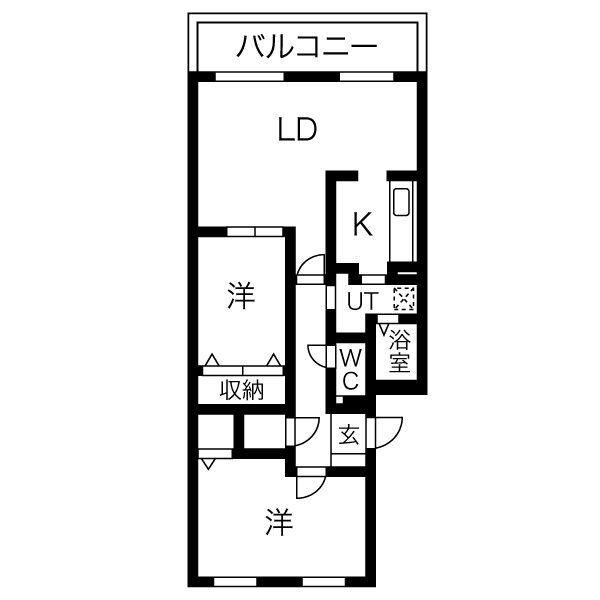 アルページュ(2LDK/2階)の間取り写真