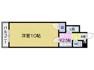 OMレジデンス野幌(1K/3階)の間取り写真