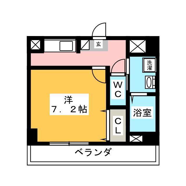 ヴェルメイユ(1K/4階)の間取り写真