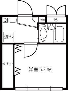 マグノリア東中野(1K/2階)の間取り写真
