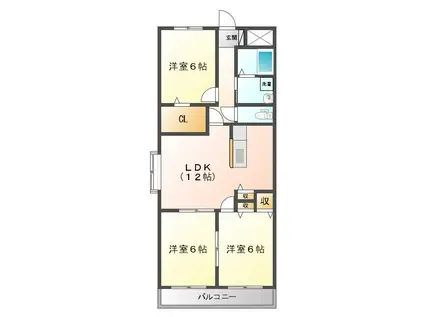 VIA EMILIA(3LDK/6階)の間取り写真