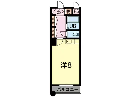 フォディアパレス京町台(ワンルーム/3階)の間取り写真