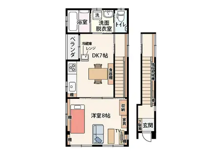 ファーニッシュドステイ松本市パルコ通(1DK/2階)の間取り写真