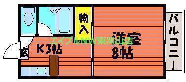 プレール百間川(1K/2階)の間取り写真