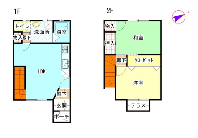 ファインホーム鍋屋(2LDK/1階)の間取り写真