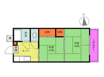 こよしコーポ(2K/2階)の間取り写真