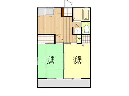 アークヒルズ小菅A棟(2DK/1階)の間取り写真